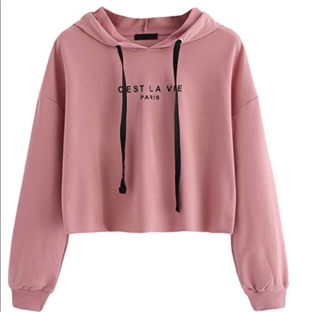 Pink long sleeve hoodie